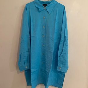 Dialogue Linen Long Sleeve Button Down and Tank 3X